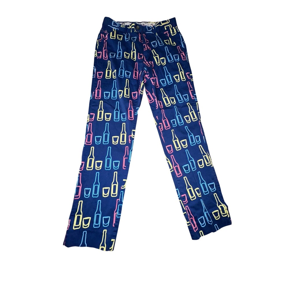 Royal & Awesome Men's Golf Pants Size 30/30 Colorful Wine Beer Bottles Glasses